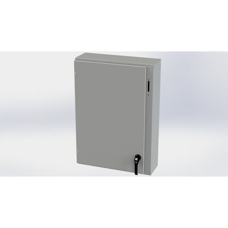 Saginaw Control & Engineering 2 Point Latch with Padlock Handle Electrical Enclosures, 36 in H, 8 in D, 25.38 in W, Carbon Steel SCE-36XEL2508LP